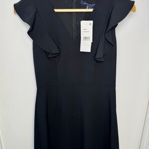 French Connection Whisper Ruffle Cap Sleeve A-Line Dress